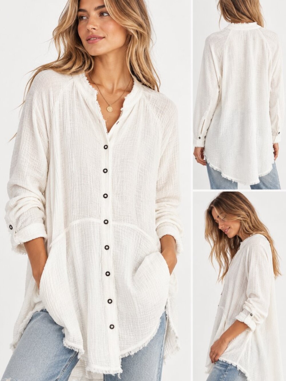 🤍FREE PEOPLE WE THE FREE OVERSIZED EFFORTLESS BOHO CHIC | 🤍